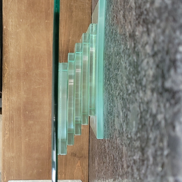 "Retired" Party-lite Art Deco Revival Style Glass Pedestal Plate - Picture 4 of 8